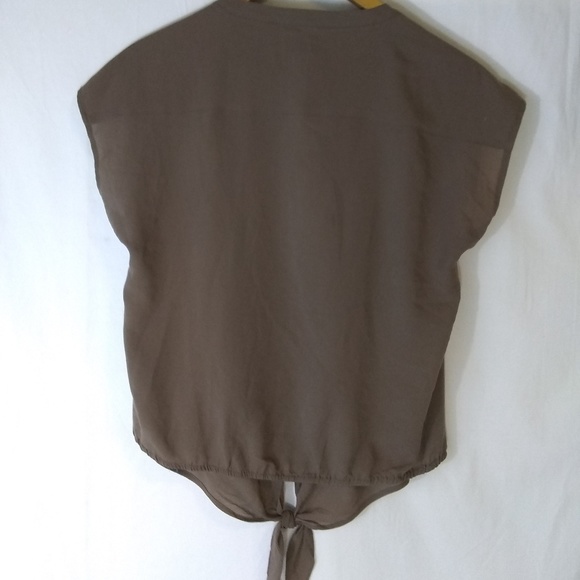 Chicos SOLD.eBay Loose Fit Front Ties Size 0 Brown - Picture 2 of 6